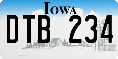 IA license plate DTB234