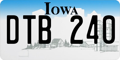 IA license plate DTB240