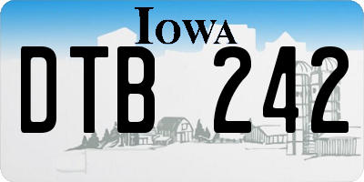 IA license plate DTB242