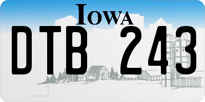 IA license plate DTB243