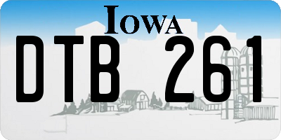 IA license plate DTB261