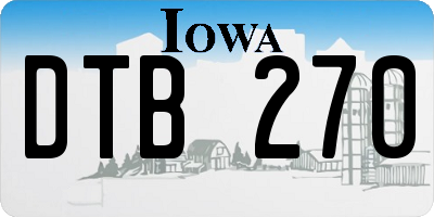 IA license plate DTB270