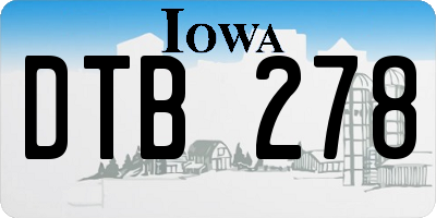 IA license plate DTB278