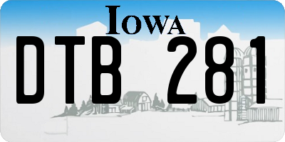 IA license plate DTB281