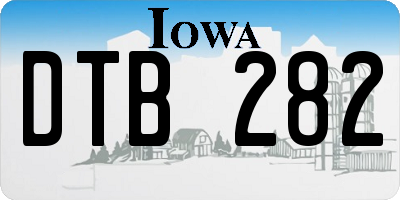 IA license plate DTB282
