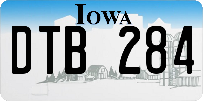 IA license plate DTB284
