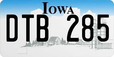 IA license plate DTB285
