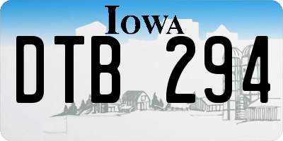 IA license plate DTB294
