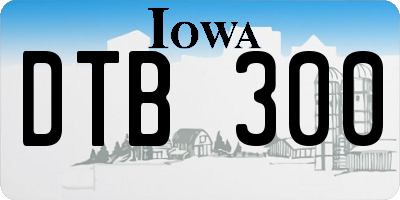 IA license plate DTB300