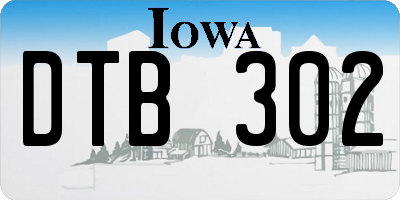 IA license plate DTB302