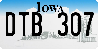 IA license plate DTB307