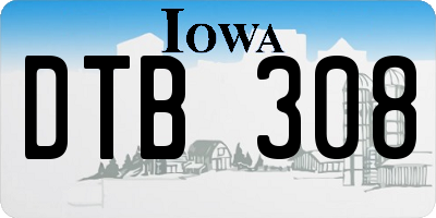 IA license plate DTB308