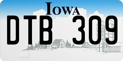 IA license plate DTB309