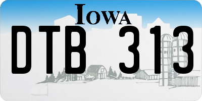 IA license plate DTB313