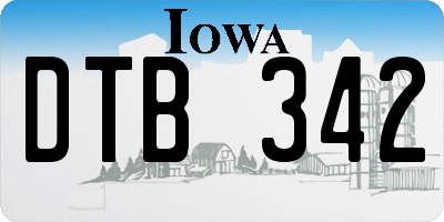 IA license plate DTB342