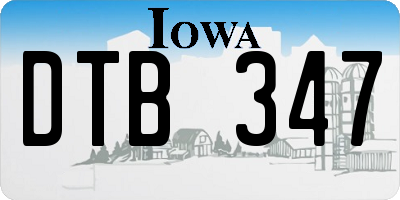 IA license plate DTB347