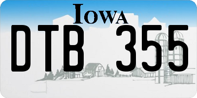 IA license plate DTB355