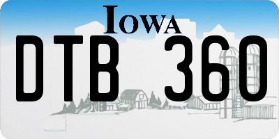 IA license plate DTB360