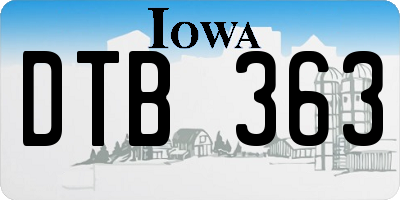 IA license plate DTB363