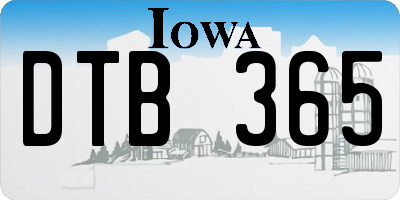 IA license plate DTB365