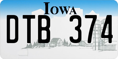 IA license plate DTB374
