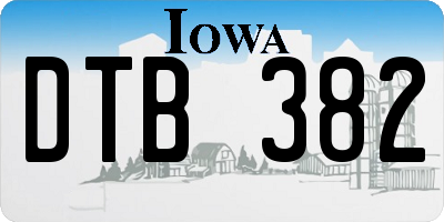 IA license plate DTB382