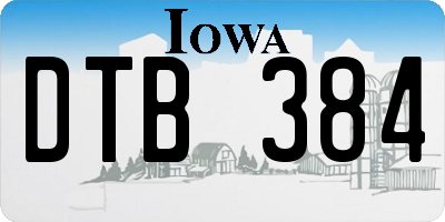 IA license plate DTB384