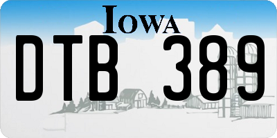 IA license plate DTB389