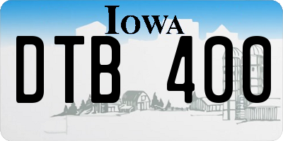 IA license plate DTB400