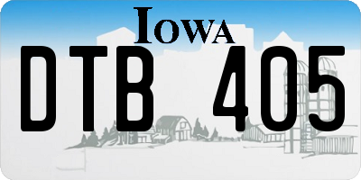 IA license plate DTB405