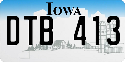 IA license plate DTB413