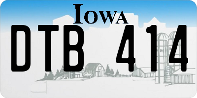 IA license plate DTB414