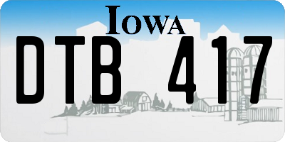 IA license plate DTB417