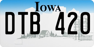 IA license plate DTB420
