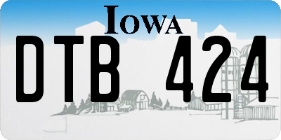IA license plate DTB424