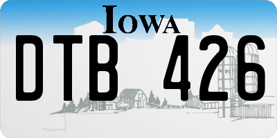IA license plate DTB426