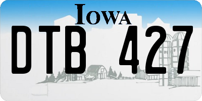IA license plate DTB427