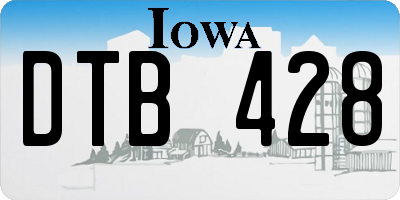 IA license plate DTB428