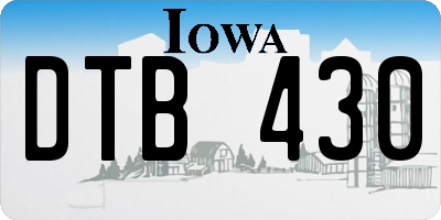 IA license plate DTB430