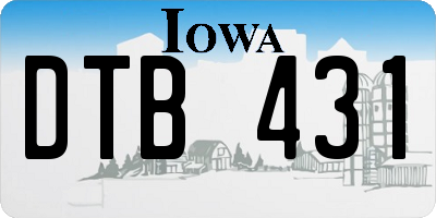 IA license plate DTB431