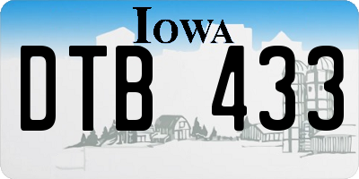 IA license plate DTB433
