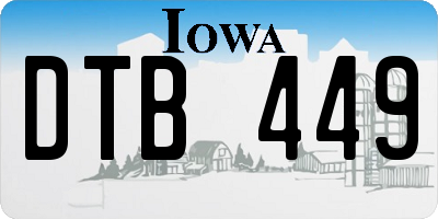 IA license plate DTB449