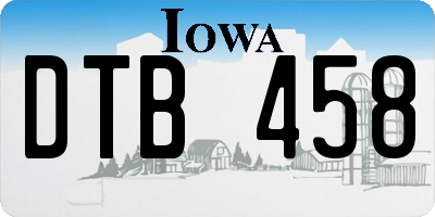 IA license plate DTB458