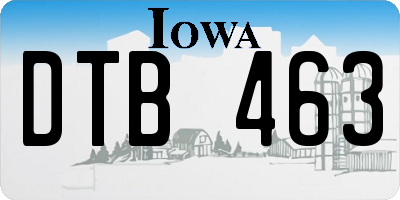 IA license plate DTB463