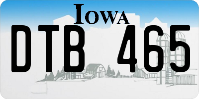 IA license plate DTB465
