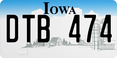 IA license plate DTB474