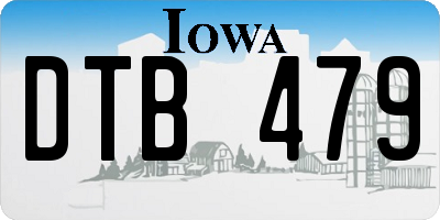 IA license plate DTB479