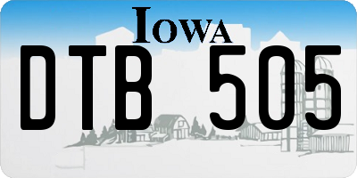 IA license plate DTB505