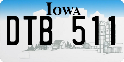 IA license plate DTB511