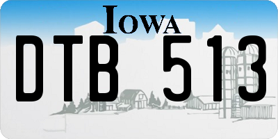 IA license plate DTB513
